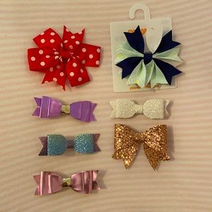 7 Baby Girl Bow Clips -  Bundle